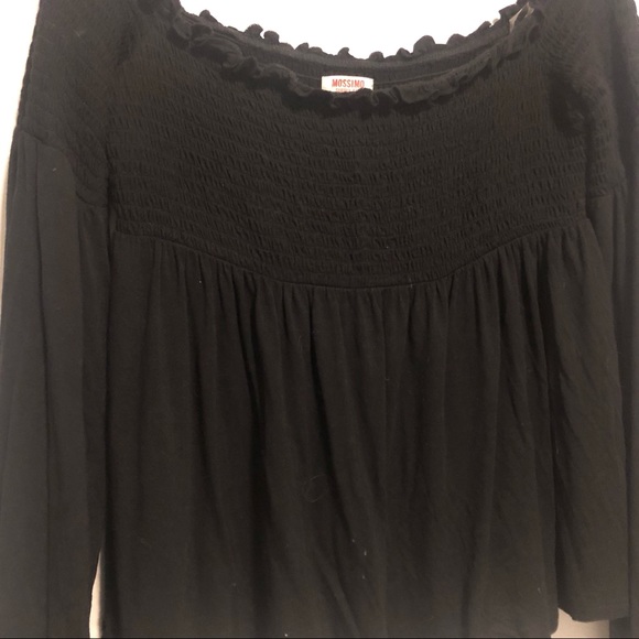 Mossimo off-the-shoulder black long sleeve top - Picture 2 of 2